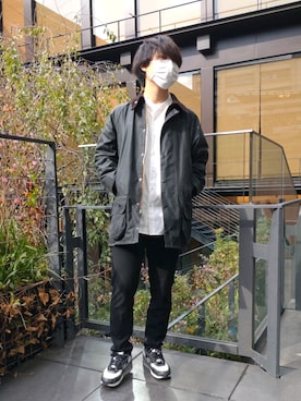 「オイルドジャケット」｜「アイテム（スラックス）」を使った、leon3110さん（メンズ・168cm）の秋コーディネート