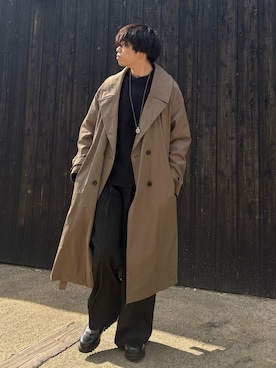 「アイテム（トレンチコート）」を使った、あーさんさん（メンズ・171cm）の秋コーディネート