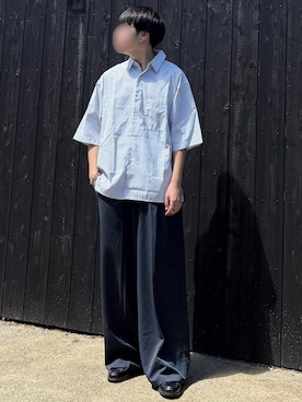 「WYM LIDNM（ウィム バイ リドム）のHOOP PIERCE / GRAIN PIERCE / TWIST HOOP PIERCE / SEED PIERCE（ピアス（片耳用））」を使った、あーさんさん（メンズ・171cm）の秋コーディネート