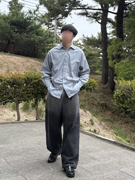 「HARUTA（ハルタ）のHARUTA ハルタ メンズ ローファー 6550（ローファー、ブラック系）」を使った、あーさんさん（メンズ・171cm）の春コーディネート
