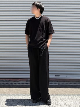 「WYM LIDNM（ウィム バイ リドム）のHOOP PIERCE / GRAIN PIERCE / TWIST HOOP PIERCE / SEED PIERCE（ピアス（片耳用））」を使った、あーさんさん（メンズ・171cm）の秋コーディネート
