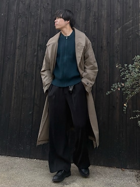 「アイテム（トレンチコート）」を使った、あーさんさん（メンズ・171cm）の秋コーディネート