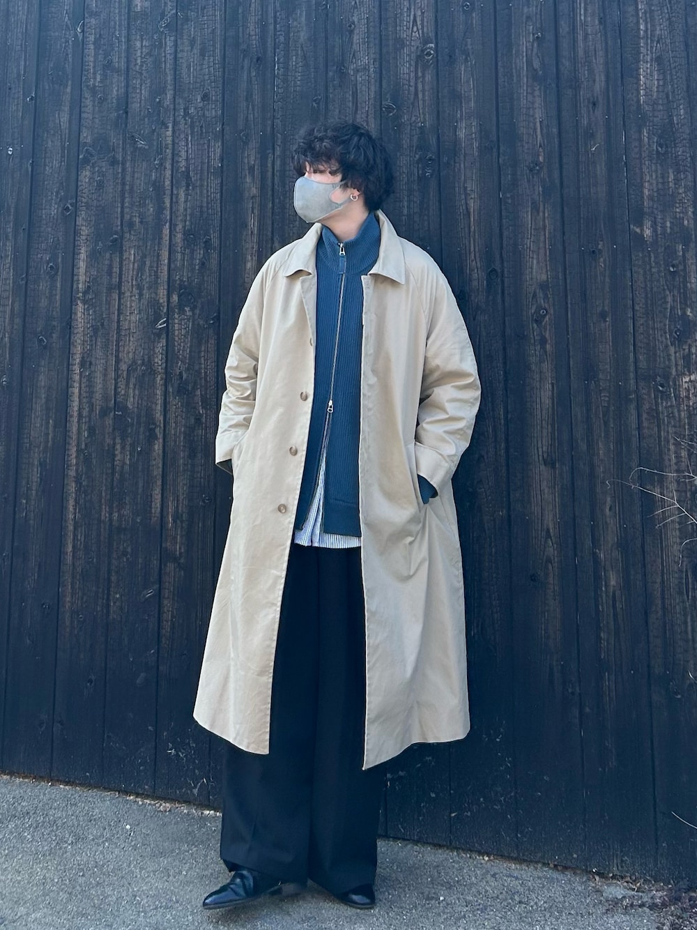 値下げ中】リメール ルーズバルカラーオーバーコート loose wool blend