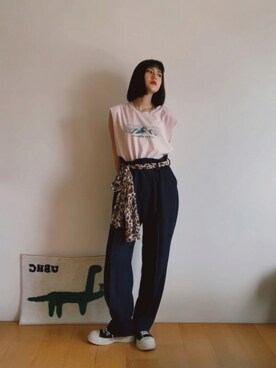 「a fadのアイテム」を使った、𝑠𝑜𝑠𝑜さん（レディース・167cm）の秋コーディネート