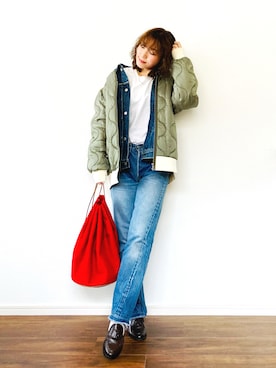 「THE SHINZONE（ザ　シンゾーン）のアイテム（デニムジャケット）」を使った、taikoiiさん（レディース・156cm）の冬コーディネート