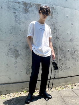 「KOMONO.（コモノ）のアイテム（サングラス）」を使った、RNRNさん（メンズ・167cm）の夏コーディネート