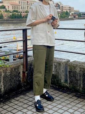 「ミリタリーコーデ」｜「アイテム（セットアップ）」を使った、しゃけさん（レディース・174cm）の夏コーディネート