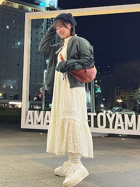「freada」｜「アイテム（ワンピース/ドレス）」を使った、kaeさん（レディース・153cm）の冬コーディネート