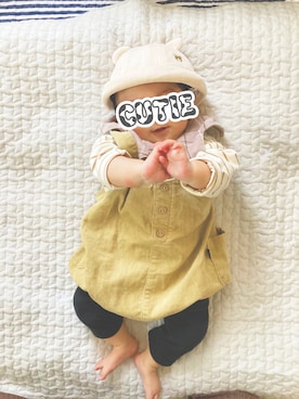「赤ちゃん」｜「アイテム（サロペット/オーバーオール）」を使った、sakuさん（キッズ・60cm）の秋コーディネート
