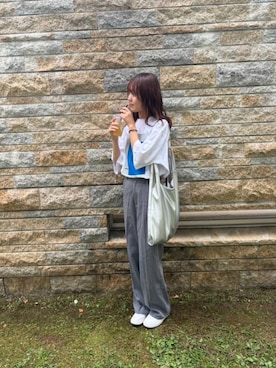 「SINSS（シンス）のアイテム（Tシャツ/カットソー）」を使った、MOMOさん（レディース・154cm）の秋コーディネート