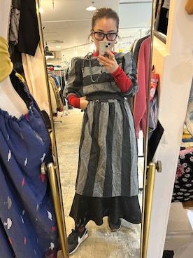 「古着ワンピース」｜yasuko0610さん（レディース・152cm）の冬コーディネート