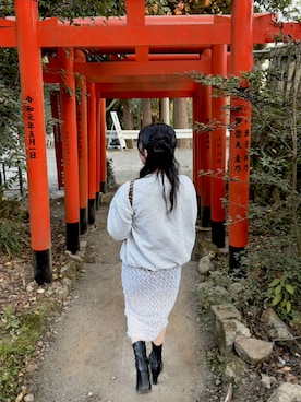 「GAP（ギャップ）のアイテム（スウェット）」を使った、ayanoさん（レディース・158cm）の冬コーディネート