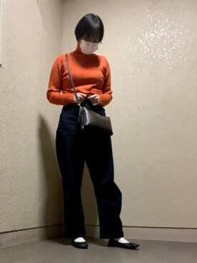 「リブタートルネック」｜「アイテム（パンツ）」を使った、𓎩aya𓌈﻿さん（レディース・157cm）の秋コーディネート