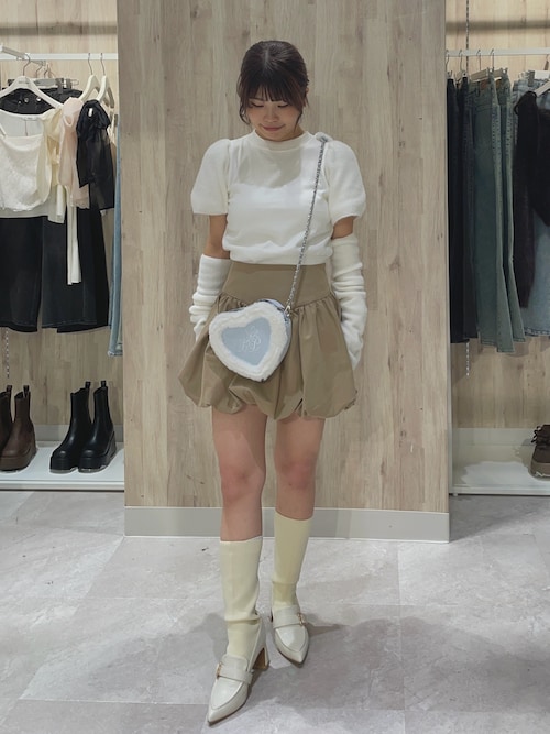 セール】【セットで着れる】アームウォーマー付きシャギーニット