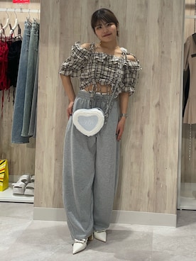 「アイテム（スウェットパンツ）」を使った、zukkiさん（レディース・152cm）の夏コーディネート