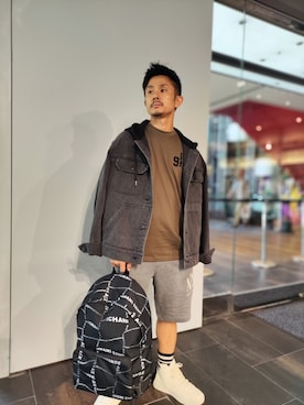「アツいコーデ全部見せ」｜「アイテム（デニムジャケット）」を使った、🇮🇹りょーちん🇮🇹さん（メンズ・160cm）の夏コーディネート