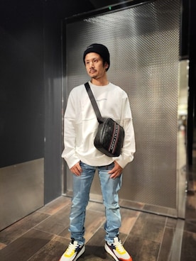 「ARMANI EXCHANGE（アルマーニエクスチェンジ）のアイテム（ニットキャップ/ビーニー）」を使った、🇮🇹りょーちん🇮🇹さん（メンズ・160cm）の冬コーディネート