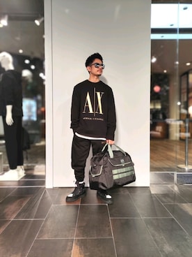 「ARMANI EXCHANGE（アルマーニエクスチェンジ）のアイテム（ボストンバッグ）」を使った、🇮🇹りょーちん🇮🇹さん（メンズ・160cm）の春コーディネート