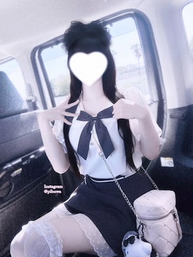 「黒コーデ」｜羽乃ぴふわ(Instagramメイン)さん（レディース・151cm）の秋コーディネート