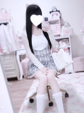 「白コーデ」｜羽乃ぴふわさん（レディース・151cm）の夏コーディネート