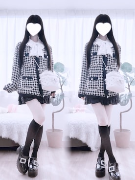 「アイテム（クラッチバッグ）」を使った、羽乃ぴふわ(インスタ見に来てね🎀)さん（レディース・151cm）の冬コーディネート