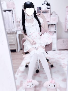 「白コーデ」｜羽乃ぴふわさん（レディース・151cm）の夏コーディネート