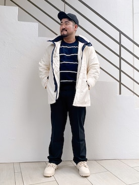 「AIGLE（エーグル）のアイテム（ジャケット/アウター）」を使った、tezuka08aigleさん（メンズ・173cm）の冬コーディネート