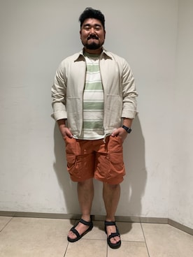 「AIGLE（エーグル）のアイテム（ブルゾン）」を使った、tezuka08aigleさん（メンズ・173cm）の夏コーディネート