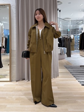 「アイテム（つなぎ/オールインワン、グリーン系）」を使った、rukaさん（レディース・154cm）の夏コーディネート