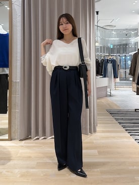 「PAPILLONNER（パピヨネ）のアイテム」を使った、rukaさん（レディース・154cm）の秋コーディネート
