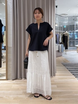 「PAPILLONNER（パピヨネ）のアイテム」を使った、rukaさん（レディース・154cm）の夏コーディネート