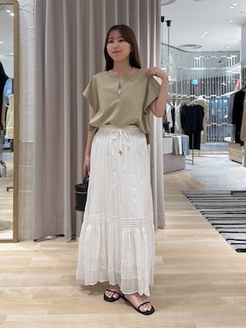 「PAPILLONNER（パピヨネ）のアイテム」を使った、rukaさん（レディース・154cm）の夏コーディネート