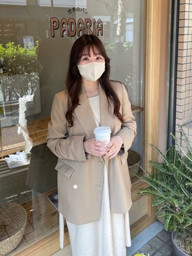「COCO DEAL（ココディール）のアイテム（ジャケット/アウター）」を使った、rukaさん（レディース・154cm）の春コーディネート