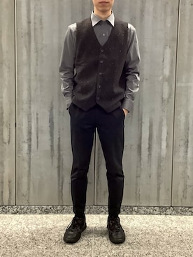 「アイテム（ビジネスシャツ）」を使った、TOKYO SHIRTS 八重洲地下街八重洲2番店さん（メンズ・171cm）の秋コーディネート