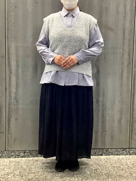 「アイテム（ニット/セーター、シルバー系）」を使った、TOKYO SHIRTS 八重洲地下街八重洲2番店さん（レディース・159cm）の秋コーディネート