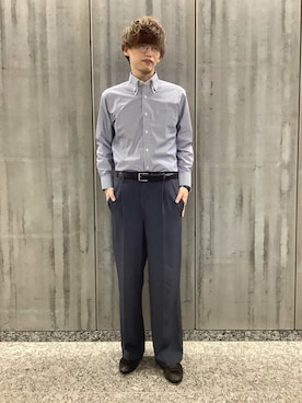 「アイテム（ビジネスシャツ）」を使った、TOKYO SHIRTS 八重洲地下街八重洲2番店さん（メンズ・176cm）の秋コーディネート