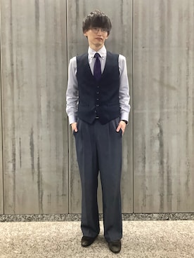 「TOKYO SHIRTS（トウキョウシャツ）のアイテム（ネクタイ）」を使った、TOKYO SHIRTS 八重洲地下街八重洲2番店さん（メンズ・176cm）の春コーディネート
