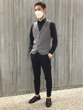 「アイテム（ビジネスシャツ）」を使った、TOKYO SHIRTS 八重洲地下街八重洲2番店さん（メンズ・171cm）の秋コーディネート