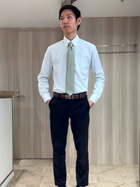「アイテム（ビジネスシャツ）」を使った、TOKYO SHIRTS 八重洲地下街八重洲2番店さん（メンズ・171cm）の夏コーディネート