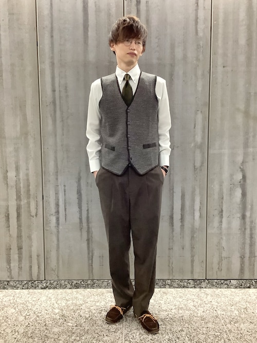 ベスト ジレ 後身布帛 千鳥柄 メンズ : ZOZOTOWN Yahoo!店 - 通販