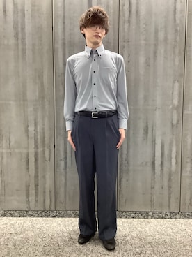 「アイテム（ビジネスシャツ）」を使った、TOKYO SHIRTS 八重洲地下街八重洲2番店さん（メンズ・176cm）の秋コーディネート