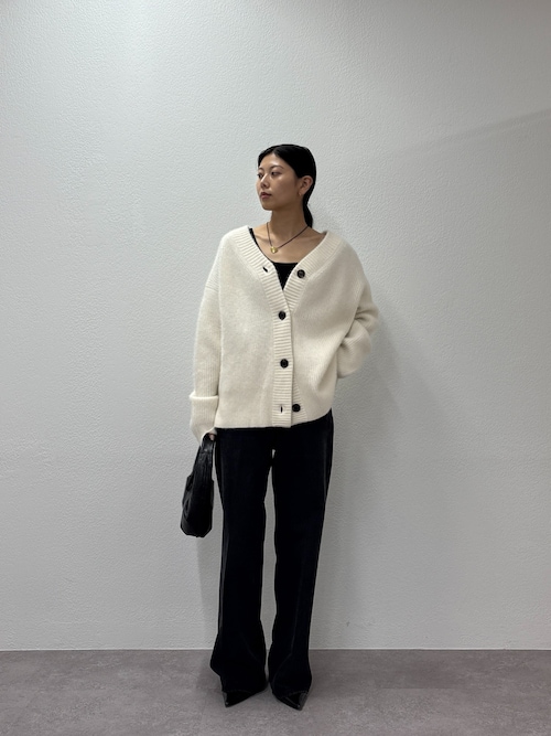 GALLARDAGALANTE ホワイト Vネック ニット GALLARDAGALANTE ニット セーター ブラッシュVネックニット