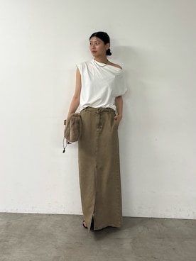 「GALLARDAGALANTE（ガリャルダガランテ）のアイテム（Tシャツ/カットソー）」を使った、Hiyoriさん（レディース・160cm）の夏コーディネート