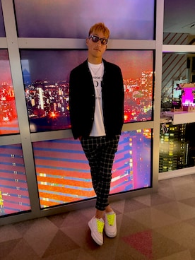 「H&M（エイチ・アンド・エム）のアイテム（トップス）」を使った、Masatoshiさん（メンズ・190cm）の秋コーディネート