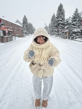 「アイテム（手袋）」を使った、はるさん（レディース・154cm）の冬コーディネート