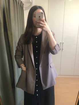 「NATURAL BEAUTY BASIC（ナチュラルビューティーベーシック）のアイテム（テーラードジャケット）」を使った、mika✳︎さん（レディース・160cm）の秋コーディネート