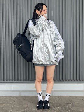 「アイテム（ジャージ）」を使った、KKさん（レディース・159cm）の夏コーディネート