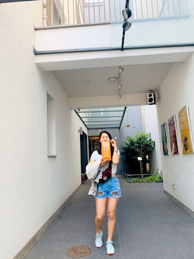 「H&M（エイチ・アンド・エム）のアイテム（ブルゾン）」を使った、R.Jさん（レディース・162cm）の夏コーディネート