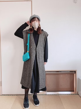 「WEGO（ウィゴー）のアイテム（タイツ/ストッキング）」を使った、yu.さん（レディース・161cm）の冬コーディネート