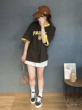 「アイテム（ヘアアクセサリー）」を使った、yu.さん（レディース・161cm）の夏コーディネート